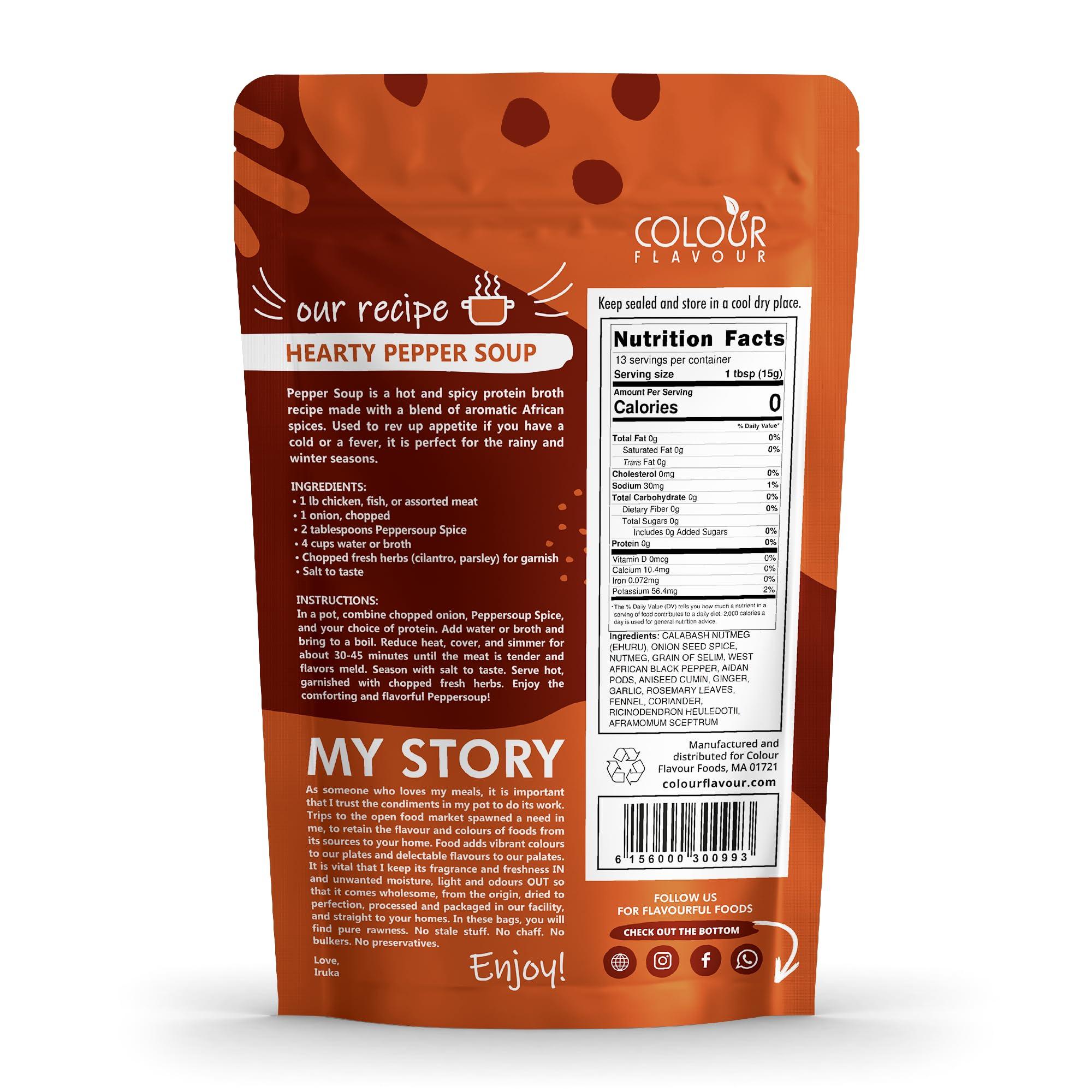 Colour Flavour COLOUR FLAVOUR PEPPER SOUP SPICE SEASONING | Soup seasoning | Made from Organic Herbs and Spices | A Unique Blend of Whole Superfoods | No preservatives | No Chaff | No Added Color | All Natural