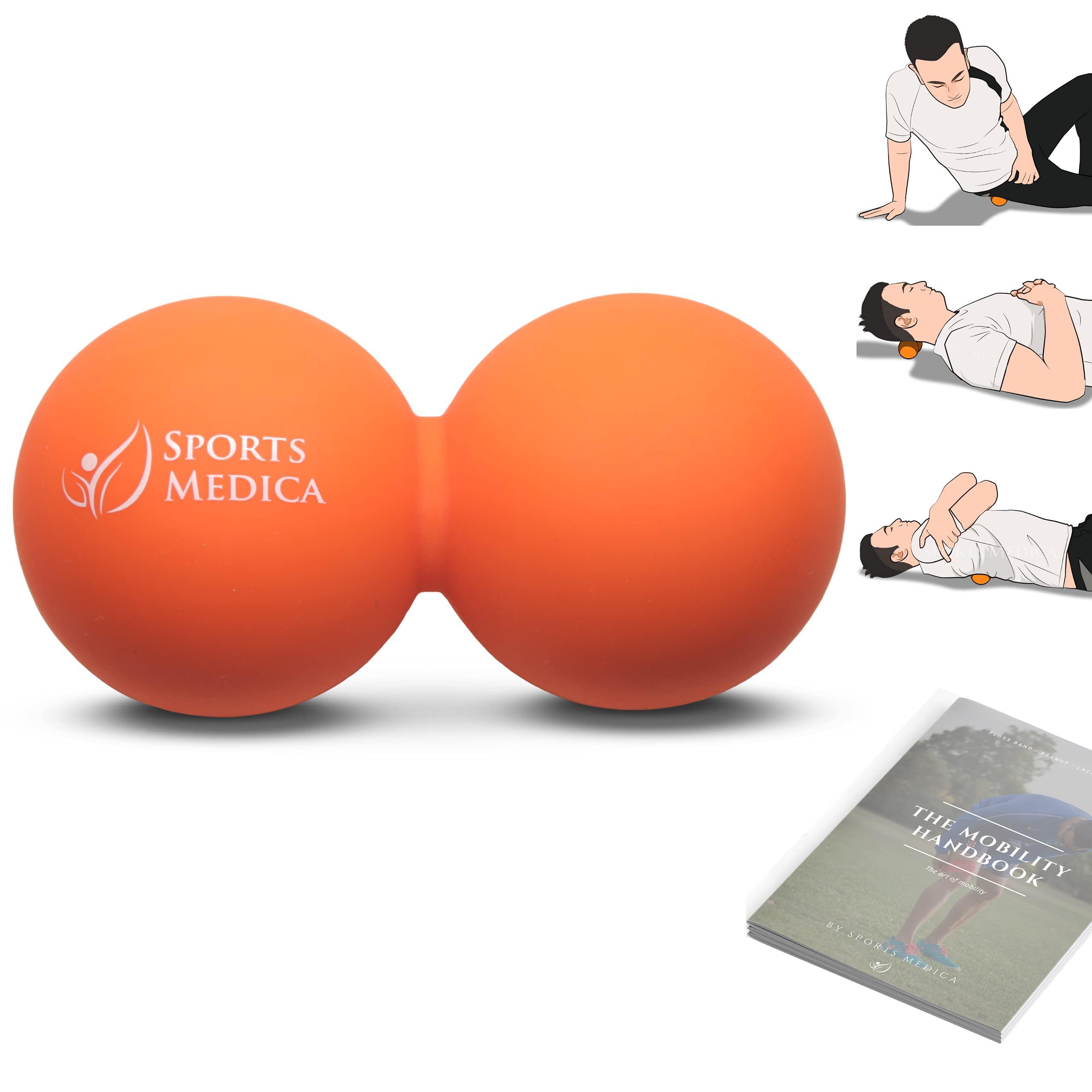Sports Medica Peanut Massage Ball - Double Lacrosse Ball Massage Ball Therapy | Trigger Point Deep Tissue Exercise | Back Muscle Foam Roller for Myofascial Release | Suboccipital Spine Device - Pressure Point Ball