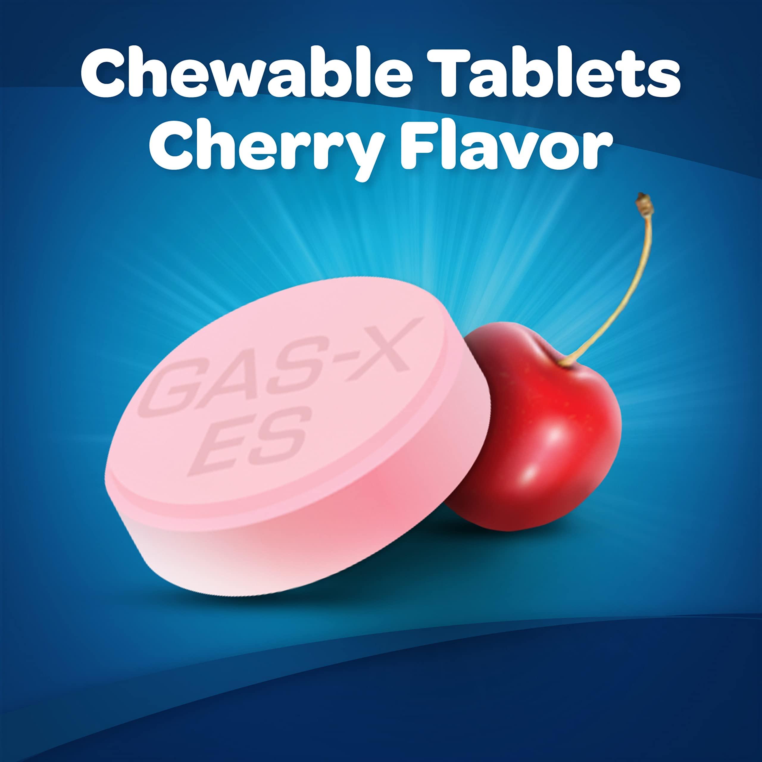 Gas-X Gas-X Extra Strength Chewable Gas Relief Tablets with Simethicone 125 mg, Cherry - 18 Count (Pack of 2)