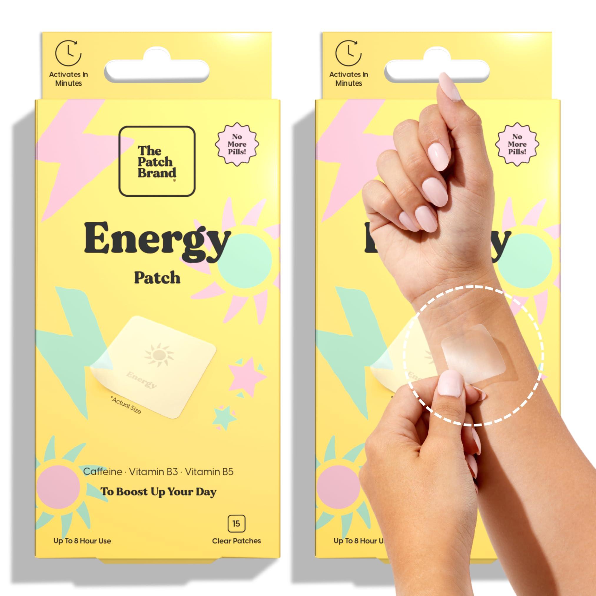 The Patch Brand The Patch Brand Energy Patches | Supports Energy with Caffeine and B5 and B3 | All Natural Vitamins & Mineral Patch Plant Based and Cruelty Free Water Resistant Patches That Last All Day