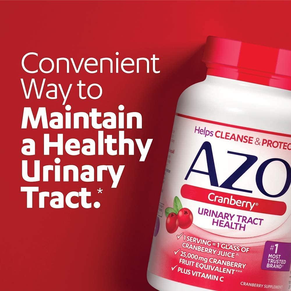 AZO AZO Cranberry Urinary Tract Health Supplement, 1 Serving : 1 Glass of Cranberry Juice, Sugar Free Cranberry Pills, Non-GMO, 3 Month Supply, 100 Softgels (Pack of 2)