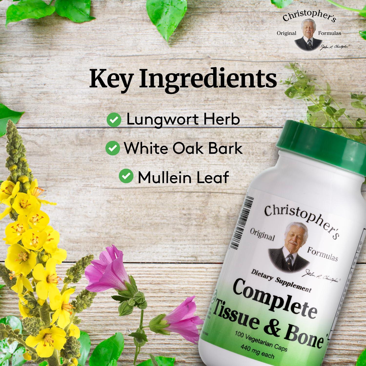 Dr. Christopher's Formulas Dr. Christophers Formulas Complete Tissue and Bone, 440mg, 100 Capsules (3 Pack)