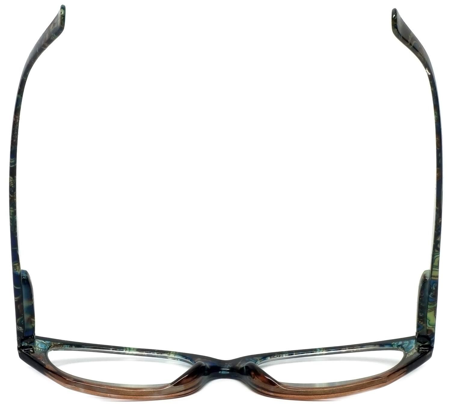 Calabria Calabria 4377 Cat Eye Colorful Floral Paisley Reading Glasses +6.00 Brown Women Readers Cute Eyeglass w/Soft Case