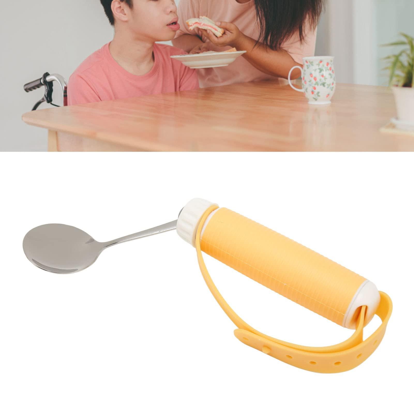 TITA-DONG Stainless Steel Adaptive Utensils, Weighted Easy Grip Adaptive Spoon with Non Slip Handle, Practical Eating Aids Spoon for Arthritis Disabled Patient Parkinsons Tremors