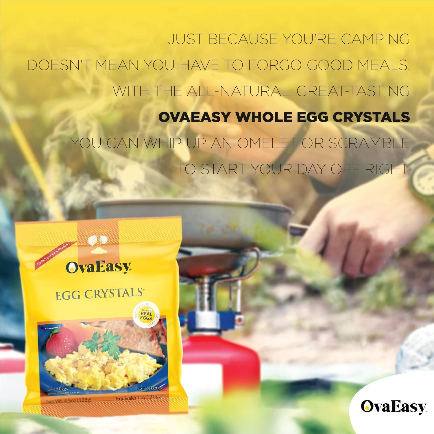 Ova Easy OvaEasy Dehydrated Egg Crystals 4.5oz. (128g) Bag Powdered Eggs Made From All-Natural Ingredients Easy-To-Prepare Egg Powder Dehydrated Food Perfect for Camping & Backpacking (6-pack of 4.5 oz. bags)