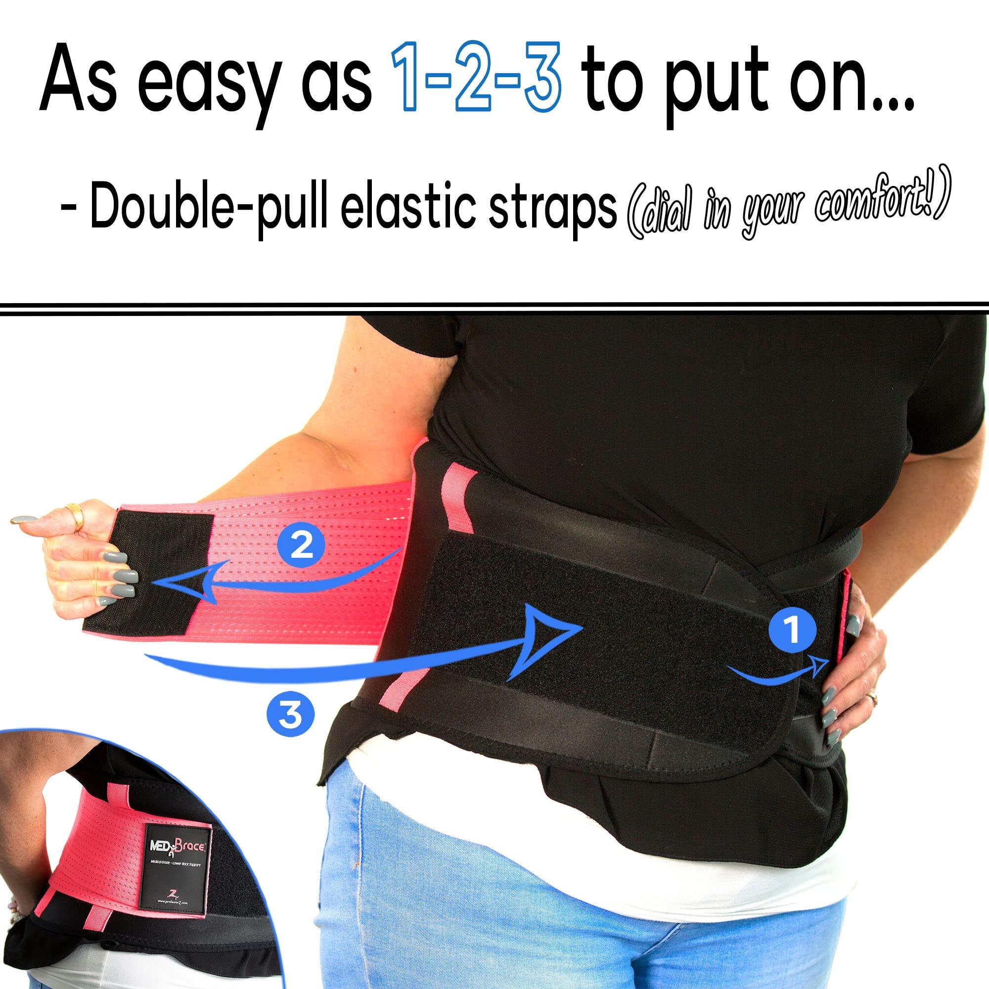 MEDiBrace MEDiBrace Back Brace Support Belt for Lower Lumbar Pain Relief for Men and Women - Medical Grade Orthopedic Waist Compression for Sciatica Nerve, Scoliosis, Disc or Lifting at Work