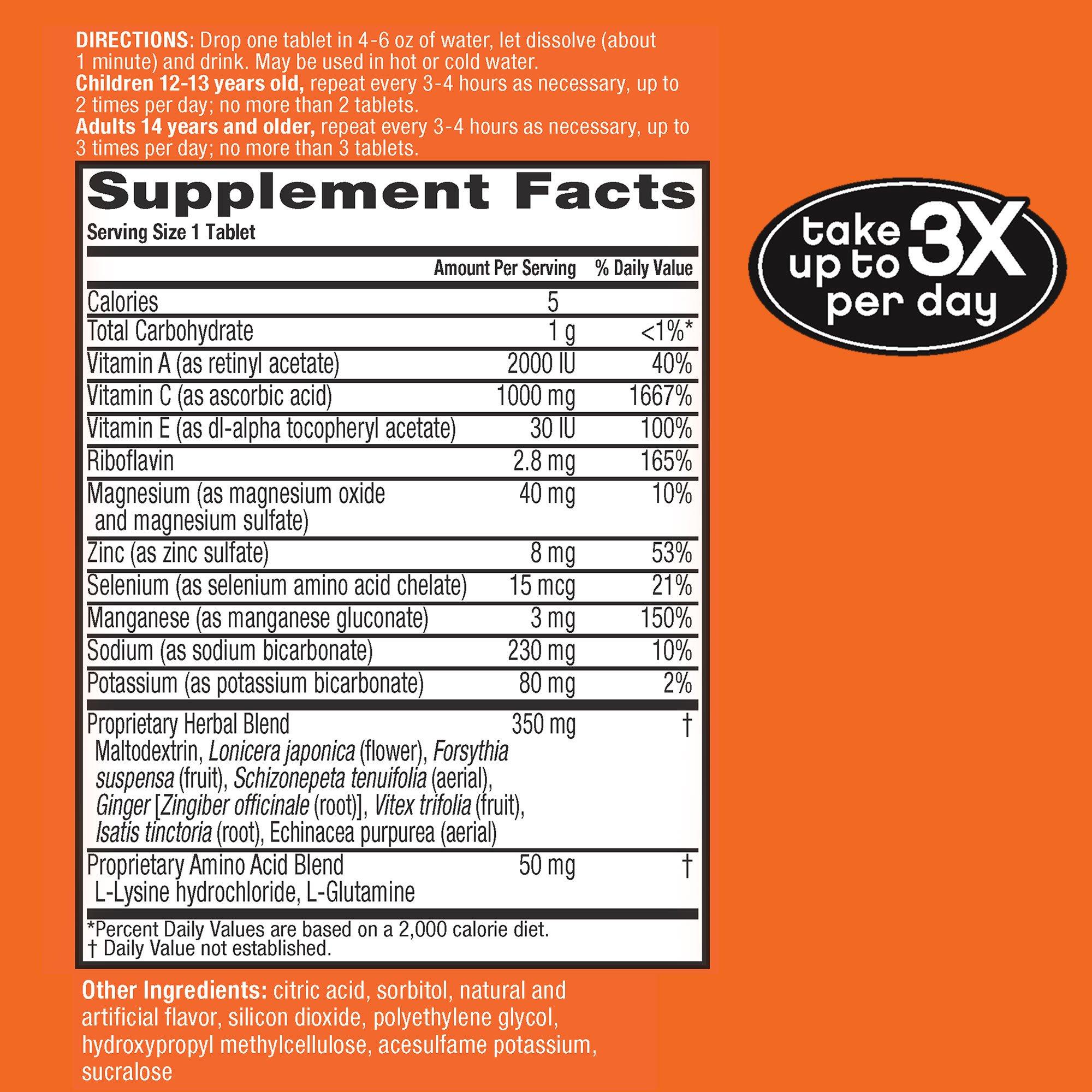 Airborne Airborne Effervescent Health Formula Tablets, Orange, 10 Count