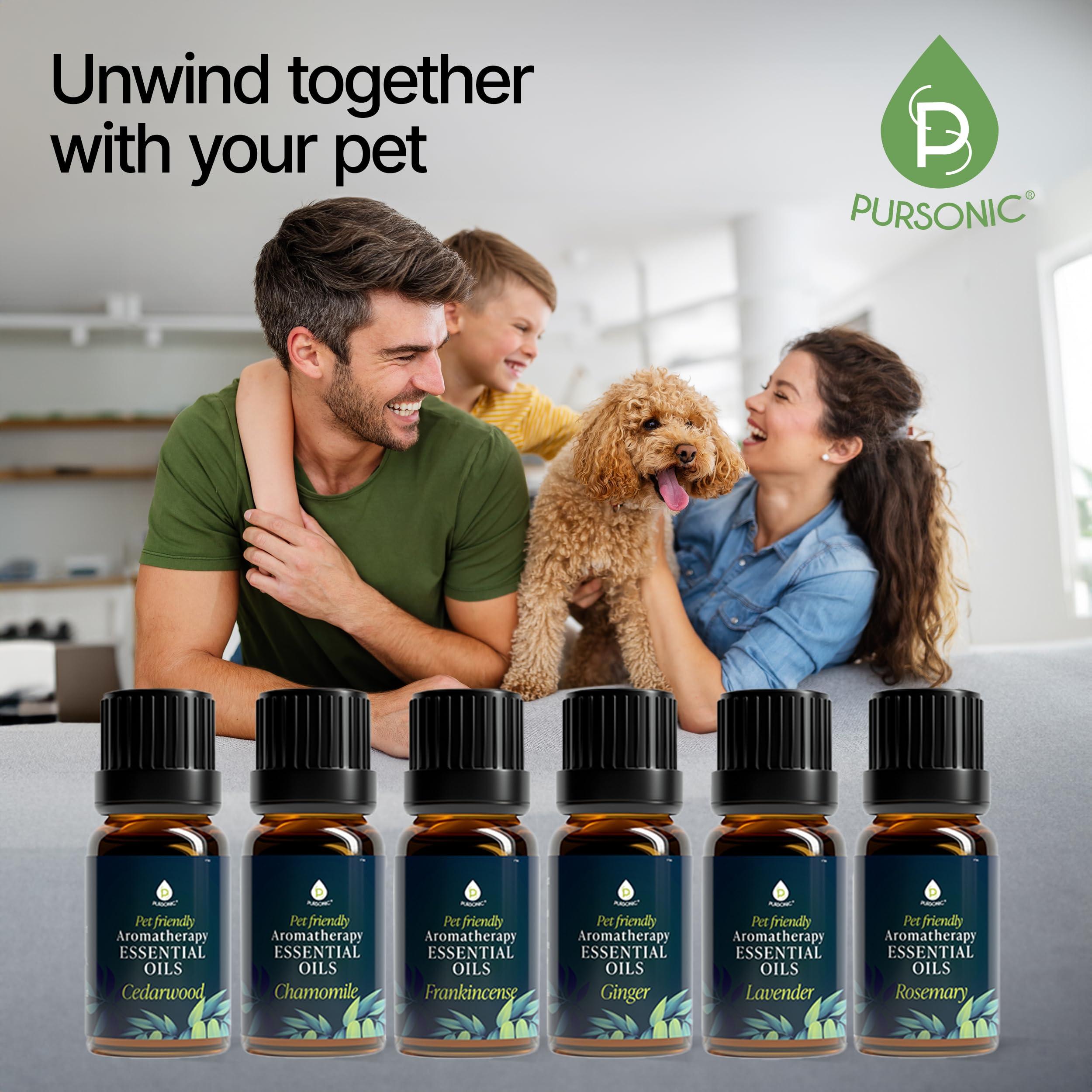 Pursonic PURSONIC Pet Friendly Aromatherapy Essential Oils Collection, 6-Count - Safe for Dogs and Cats, Natural Relaxation and Stress Relief
