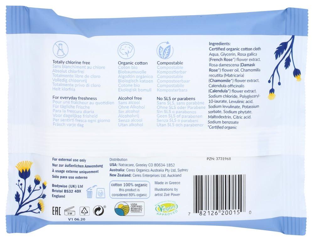 NATRACARE Intimate Wipes, Organic, 12 ct.