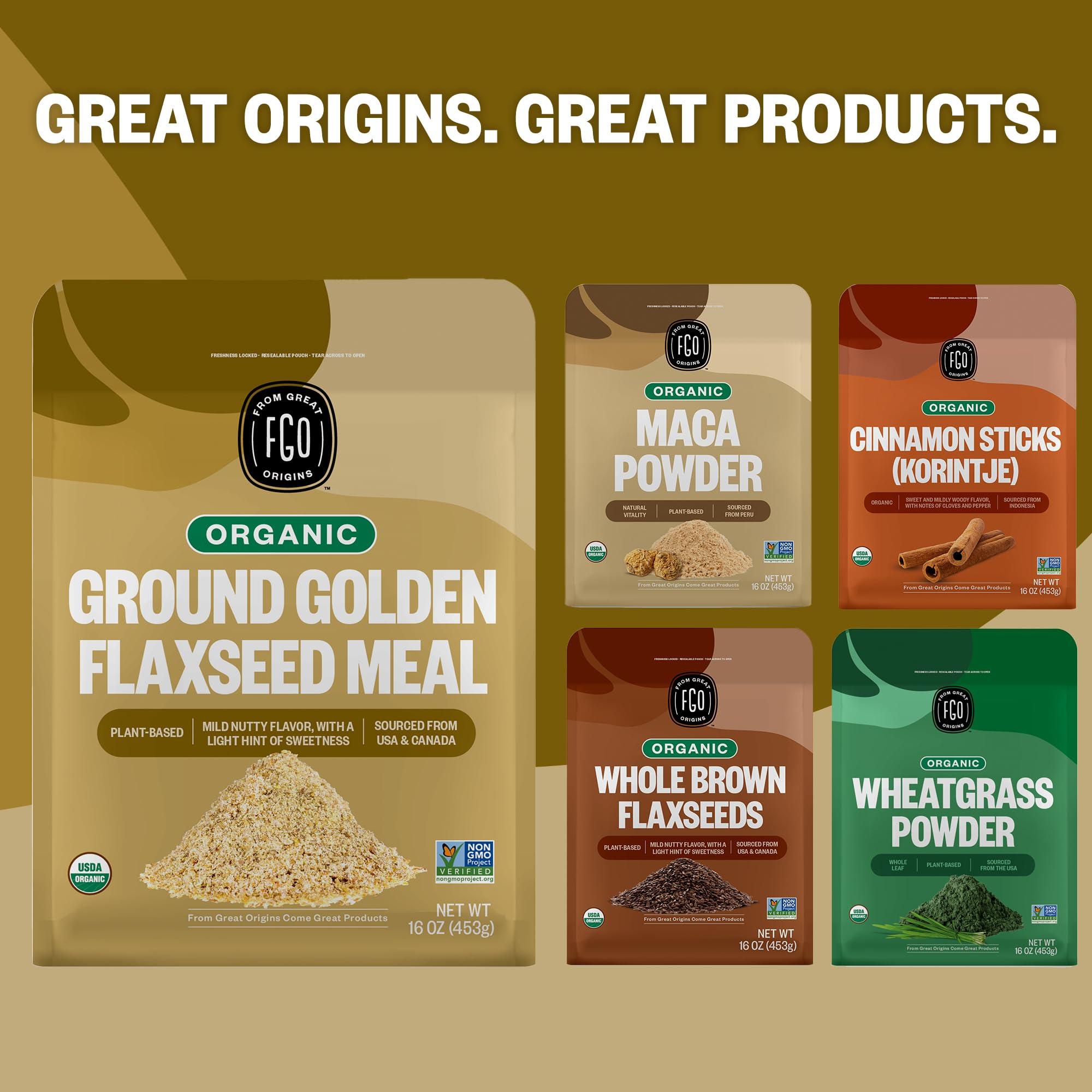 FGO FGO Organic Ground Golden Flaxseed Meal, Cold Milled, Grown in USA, 2 Pound (Pack of 1)