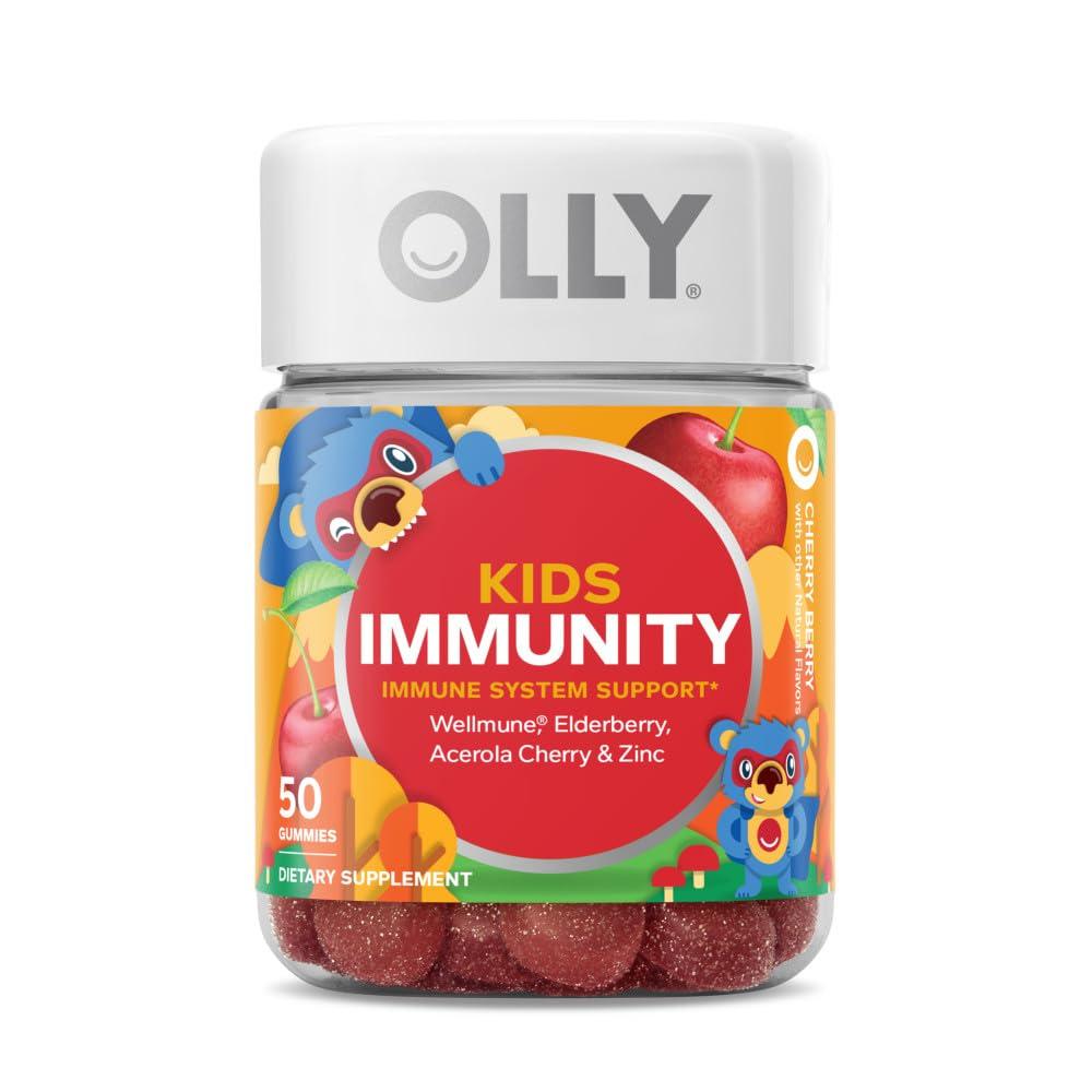 OLLY OLLY Kids Immunity Gummy, Immune Support, 50 Count and Dramamine Kids Chewable, Motion Sickness Relief, Grape, 8 Count
