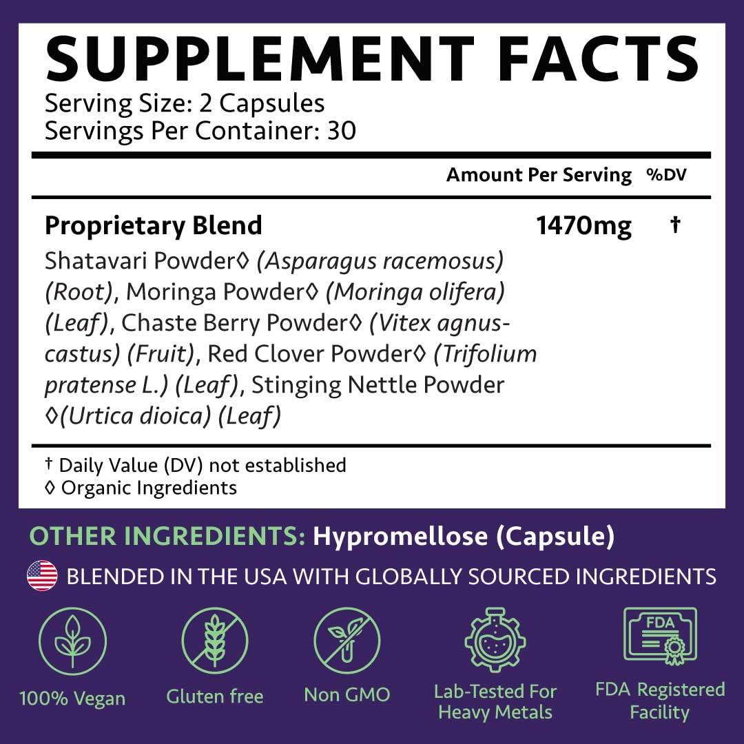 Freshly Moms Ayurvedic Preconception Cleanse | Ovarian Support | Uterus Cleanse | Birth Control Cleanse | PCOS Supplements | with Stinging Nettle, Red Clover, & more | Vegan | 120 Capsules - OSH Wellness