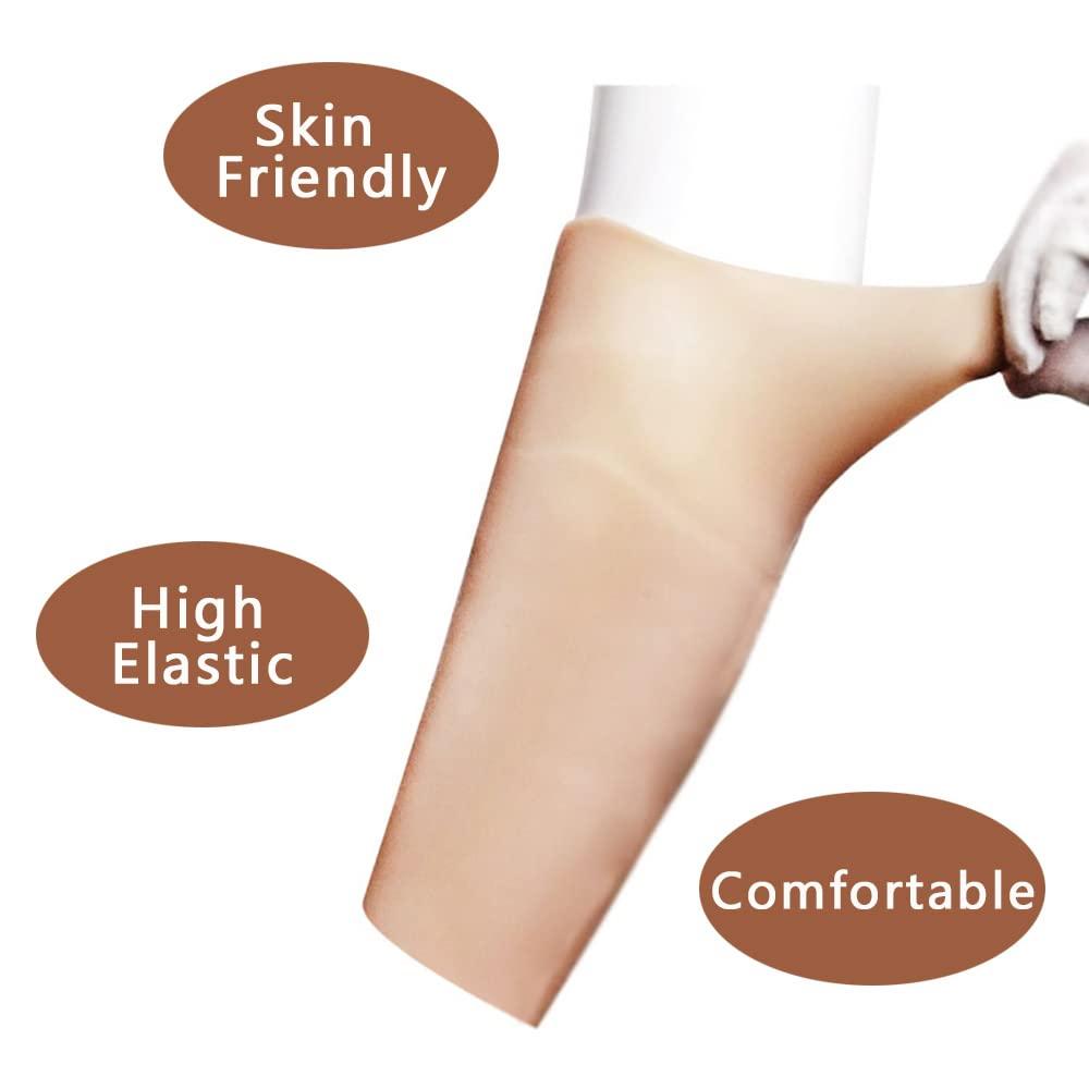 Liifun Liifun Silicone Calf Pads Leg Onlays Calf Corrector for Bow Skinny Legs Cover Birthmark Scars Tattoo (0.39in thickness a pair, Beige)