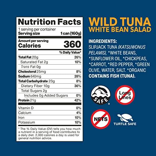 Wild Planet Wild Planet Ready-To-Eat Wild Tuna White Bean Salad With Organic Chickpeas, Carrots, Red Peppers & Green Olives 5.6oz (Pack Of 12)
