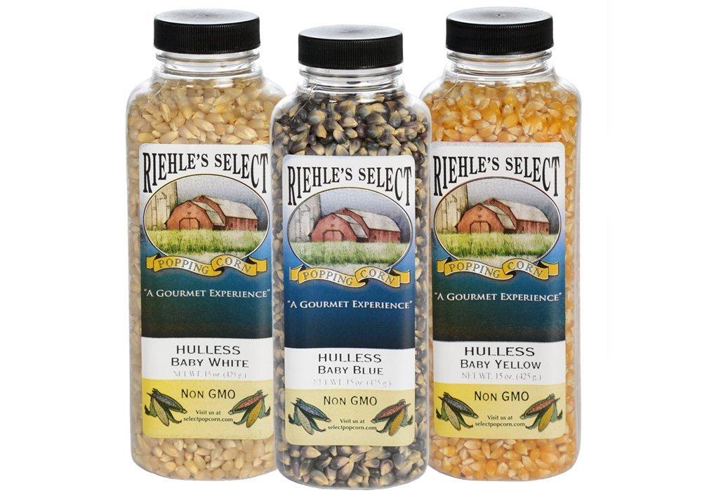 Riehle's Select Popping Corn Riehle's Select Popping Corn 3-Pack "Hulless" Gourmet Popcorn
