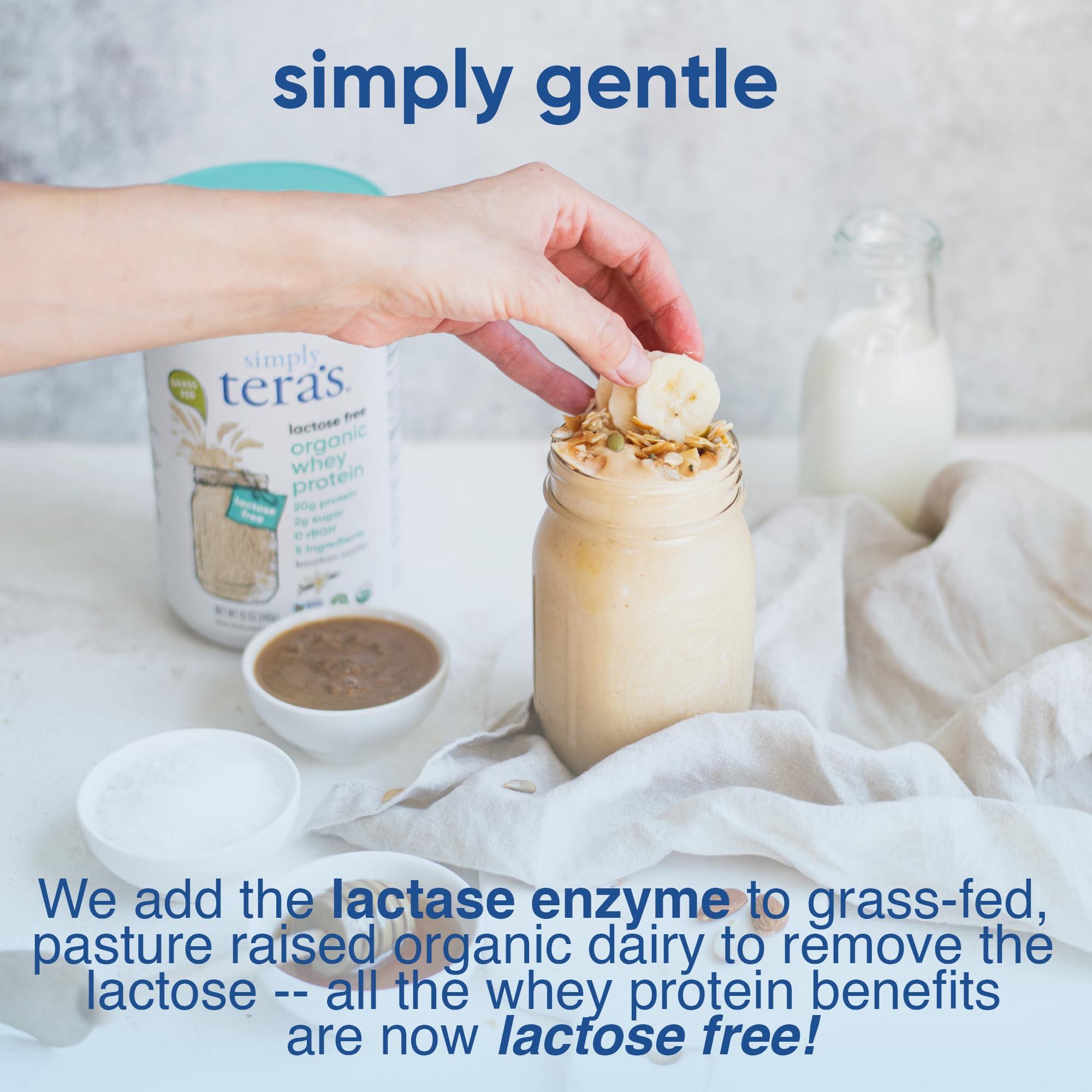 simply tera\'s simply tera\'s Lactose Free Organic Whey Protein - Lactose Free Protein Powder, Vanilla Protein Powder with 20g of Protein Per Serving, Non-GMO, Gluten-Free, rBGH-Free, Kosher - 12 Oz