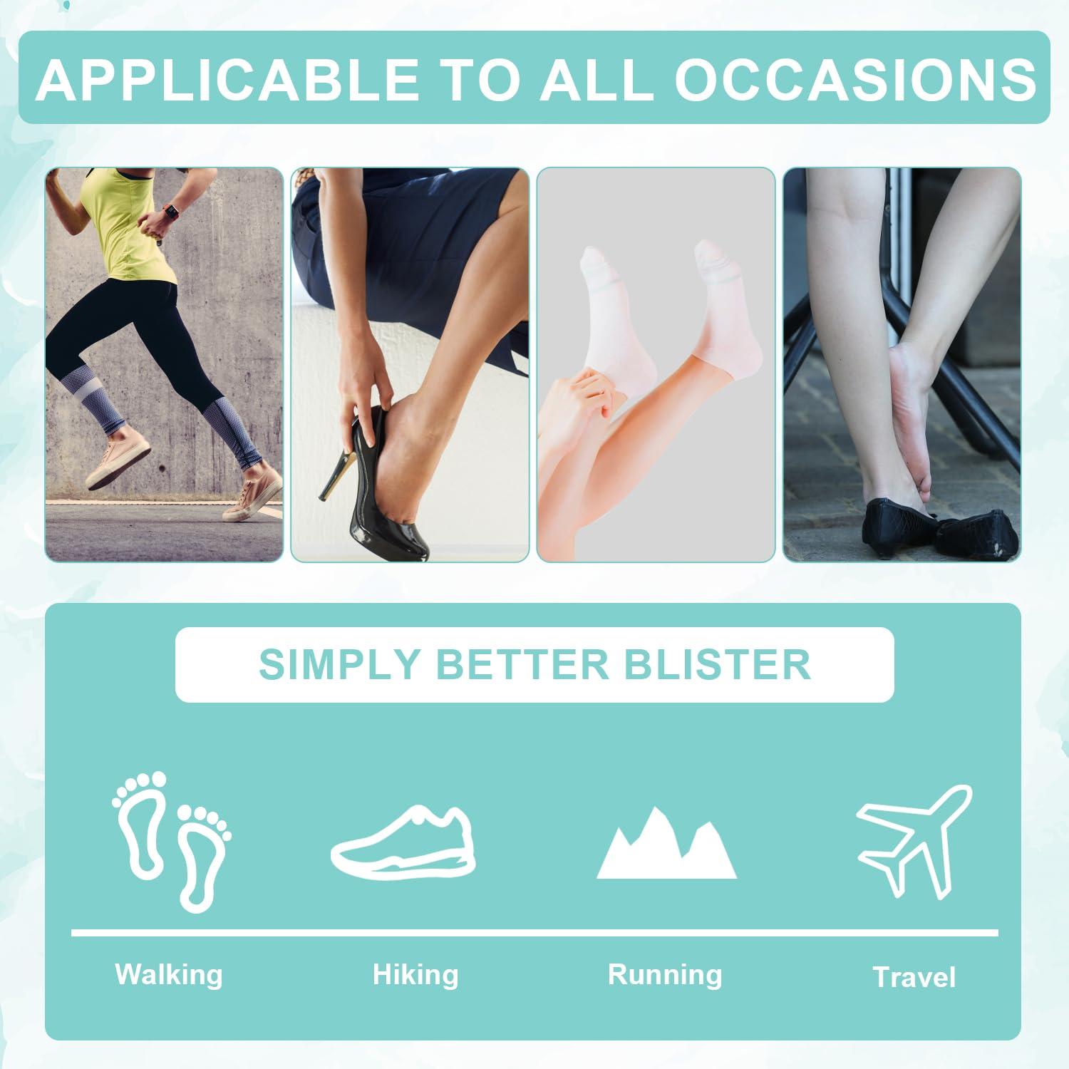 SAVITA 10pcs Blister Bandage, Waterproof Thin Blister Pads Gel Blister Pads Hydrocolloid Bandages Toe Protector Pads Sole and Heel Cushions