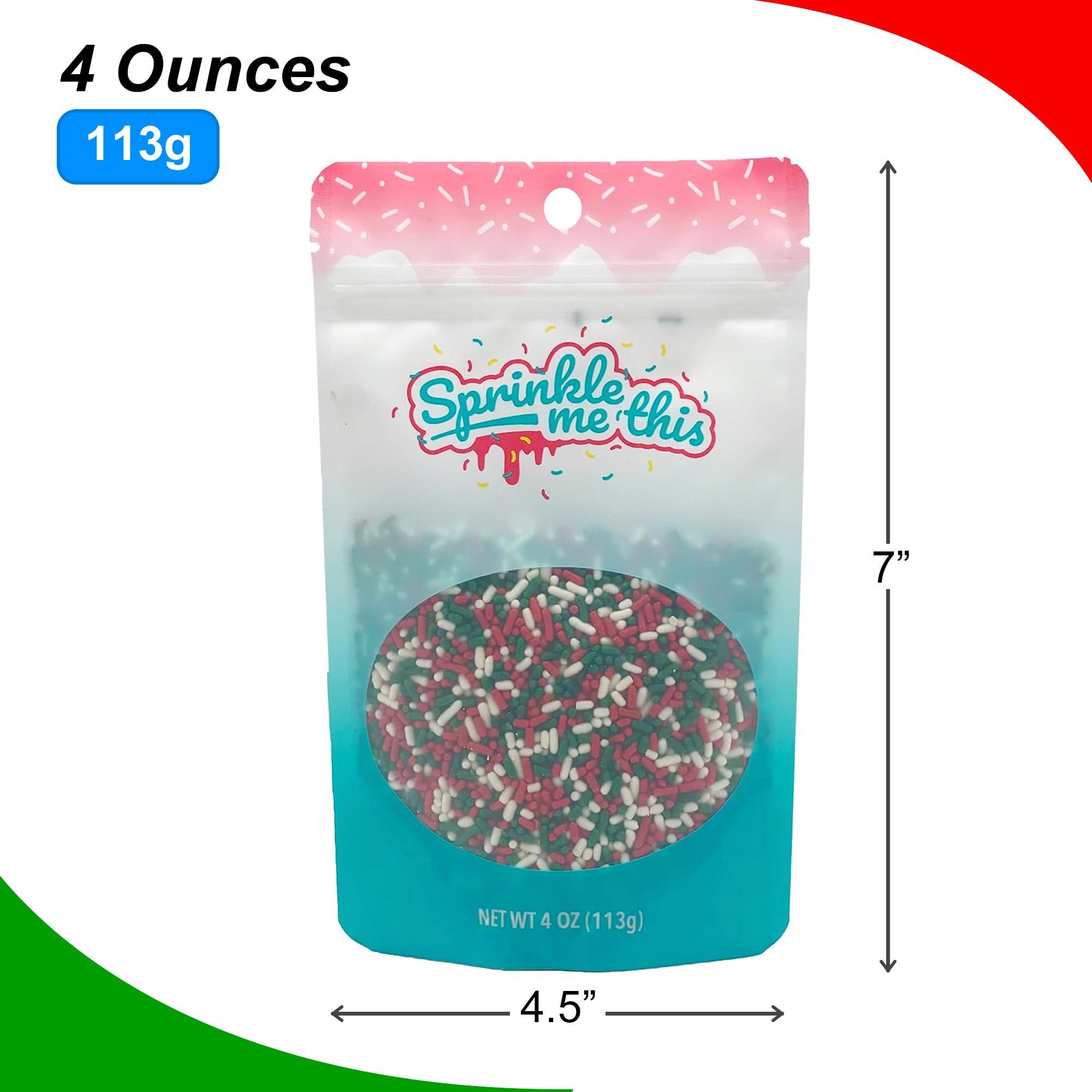 Sprinkle Me This Christmas Sprinkles - Holiday Sprinkles For Baking And Decorating - A Variety Of Bulk Sprinkles Sure To Fit Every Baking Need For The Holidays - 4 Ounce Variety (Christmas Jimmies)