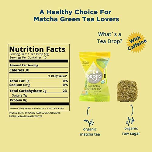 Tea Drops Tea Drops, Tea Matcha Green Organic 10 Count, 2.5 Ounce