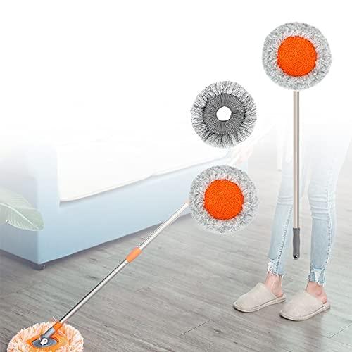 Drkicsy 360 Rotatable Adjustable Cleaning Mop, Extendable Wall Cleaning Mop with Long Handle, Multifunctional Dust Mops Household Rotating Mop for Wall Ceiling Window Floor (Grey, 55-110CM)