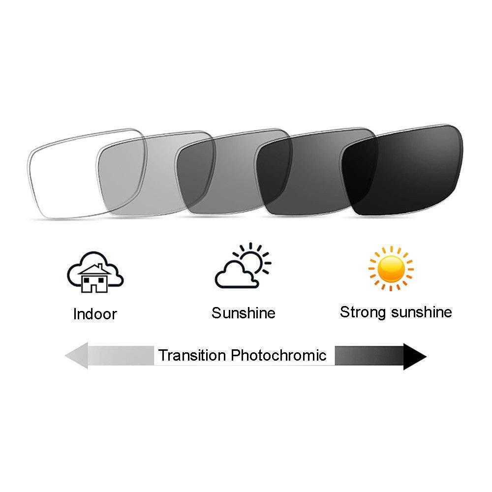bestvision Men's Bifocal Aluminum Magnesium Rectangular Reading Glasses Transition Photochromic UV400 Sun Readers (Gray, 1.00)