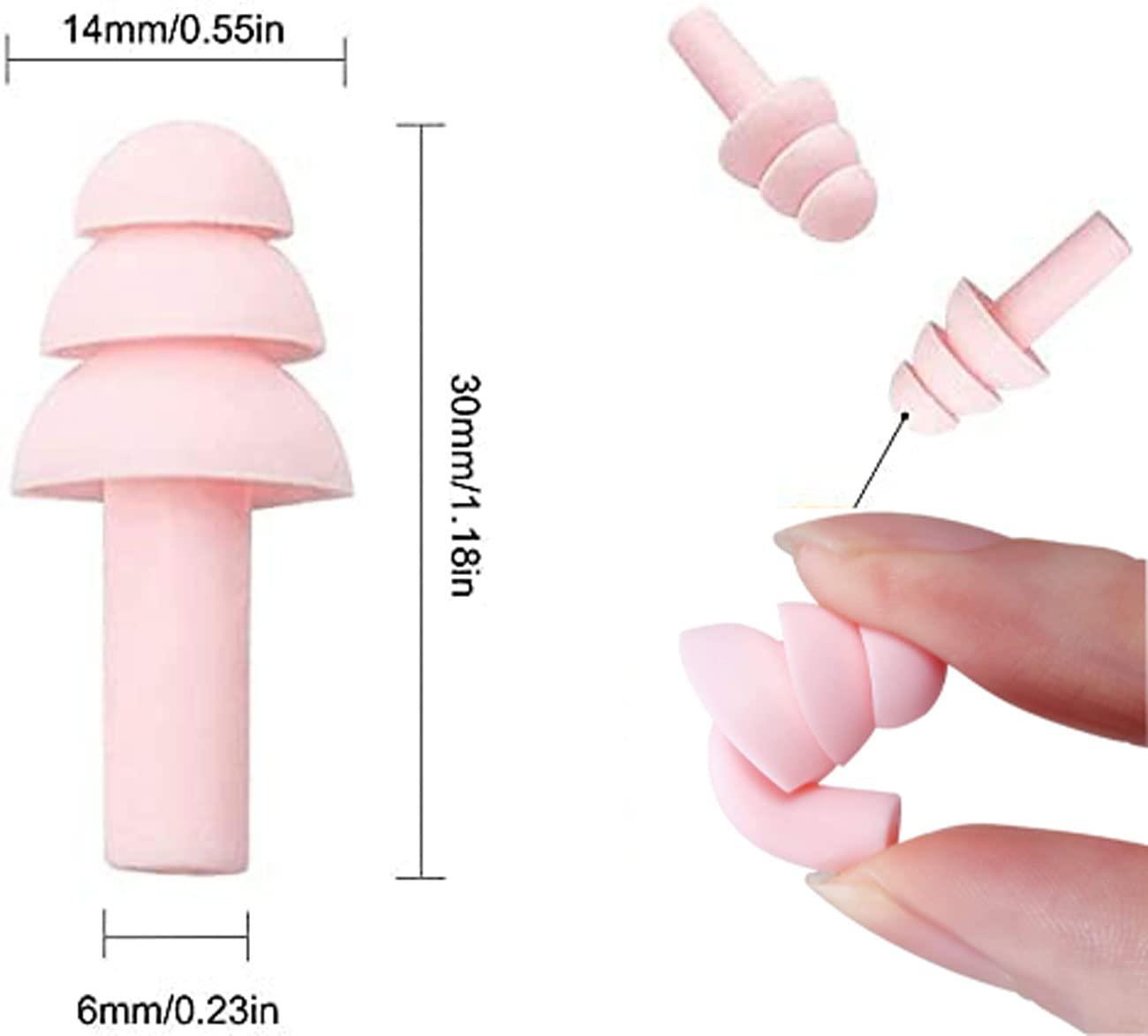 Noinkoti Earplugs for Sleeping Noise Cancelling Reusable Silicone Ear Plugs Suitable for Swimming Travel Snoring Airplanes Study Work Noisy Places8Pairs