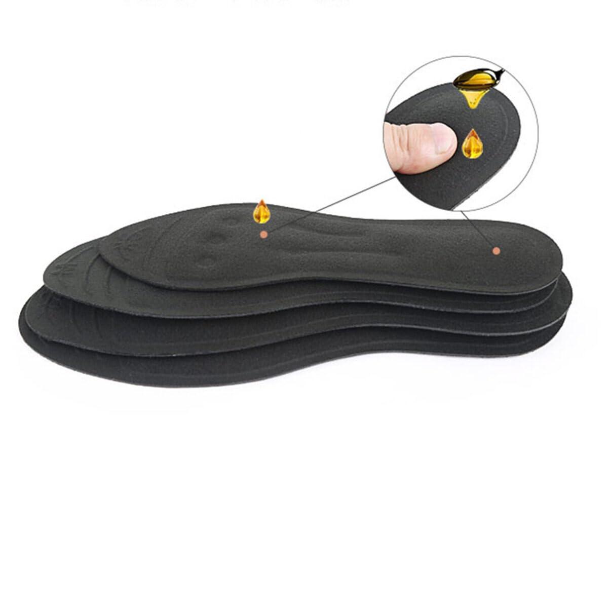 Healifty Liquid Massaging Orthotic Shoe Insoles - Shock Absorbing Gel Shoes Inserts - Foot and Arch Support - Glycerin Filled - Foot Massage for Plantar (XS Size)