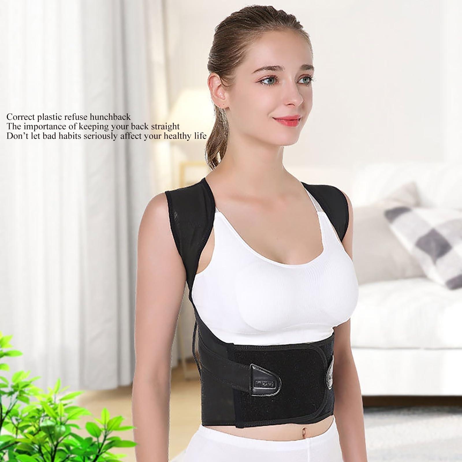 LUXRUB LUXRUB Invisible Posture Corrector Adjustable Full Back Support Teenage Students Hunchback Correction Straps Men Women Corset Orthopedic Vest Shoulder Straightener (Color : Black, Size : 3X-Large)