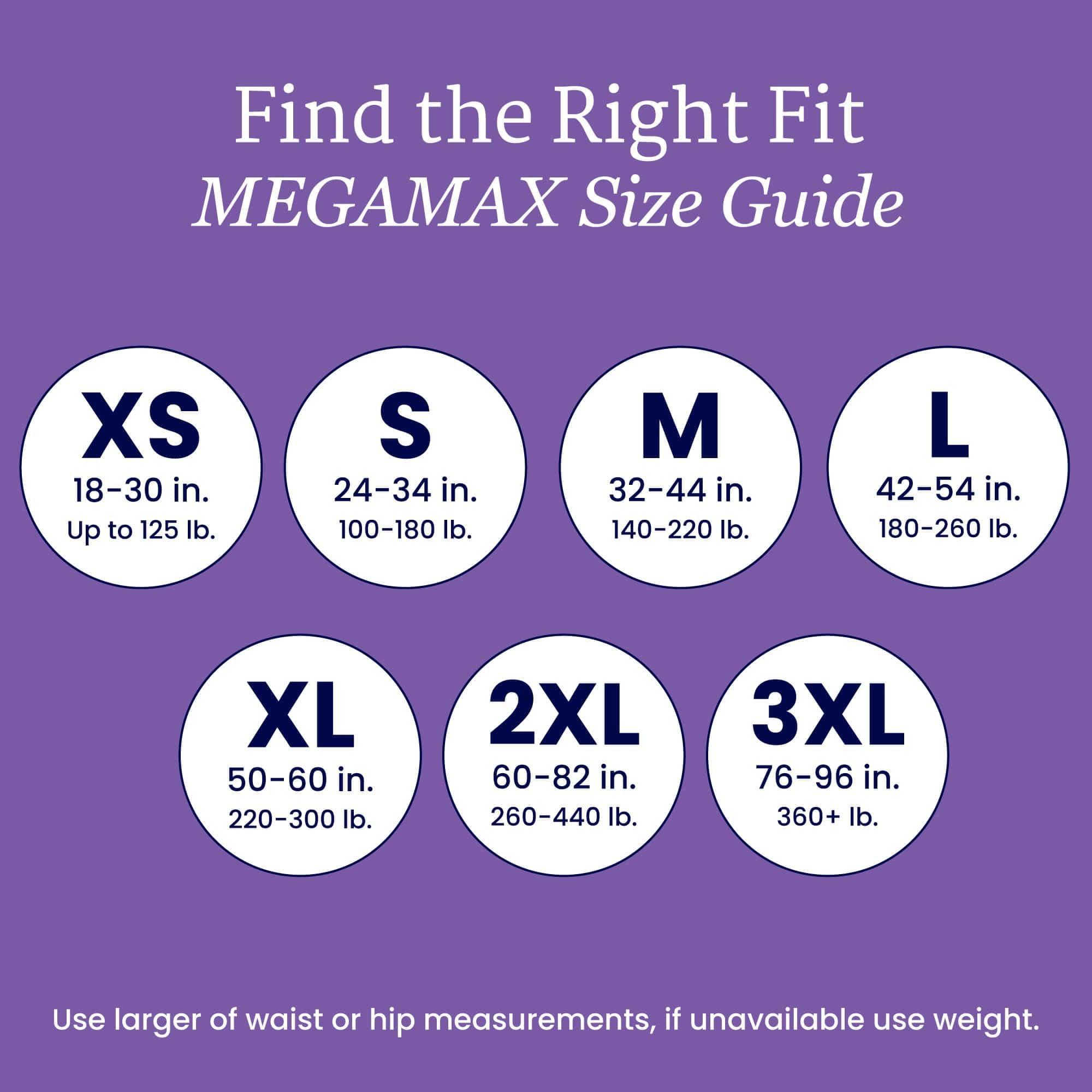 NorthShore NorthShore MegaMax Adult Overnight Diapers, 12-Hour Tab-Style, Medium, 4 Count Trial, White, 32-44 inches, Unisex Incontinence Underwear
