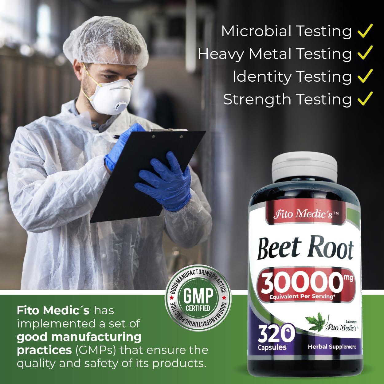 FITO MEDIC\'S FITO MEDIC\'S Lab | Beet Root Capsules | 30000 mg Equivalent per Serving | 320 Caps | Beet Root | Beetroot | Beetroot Capsules | Ultra high Absorption, s.