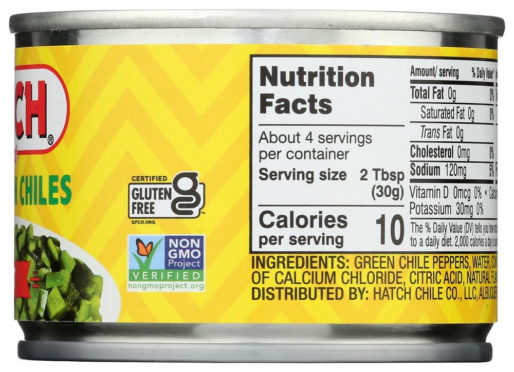 Hatch Chili Hatch Diced Green Chiles 4oz HOT (QTY 6)