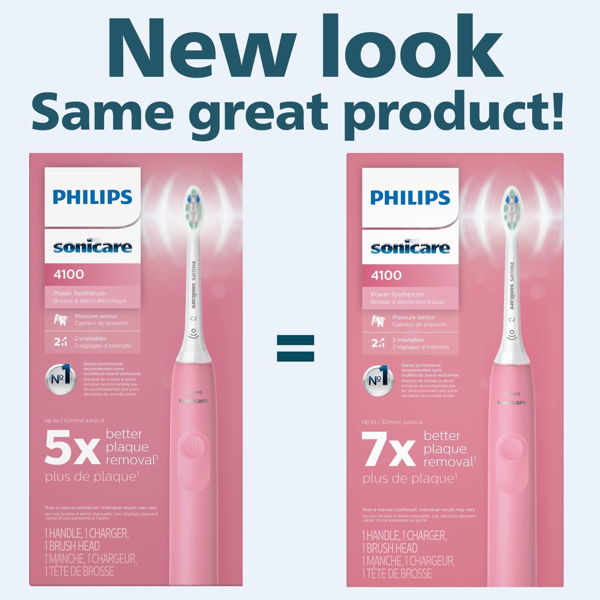 Philips Sonicare Philips Sonicare for Kids 3+ Bluetooth Connected Rechargeable Electric Power Toothbrush & 4100 Power Toothbrush, Rechargeable Electric Toothbrush with Pressure Sensor