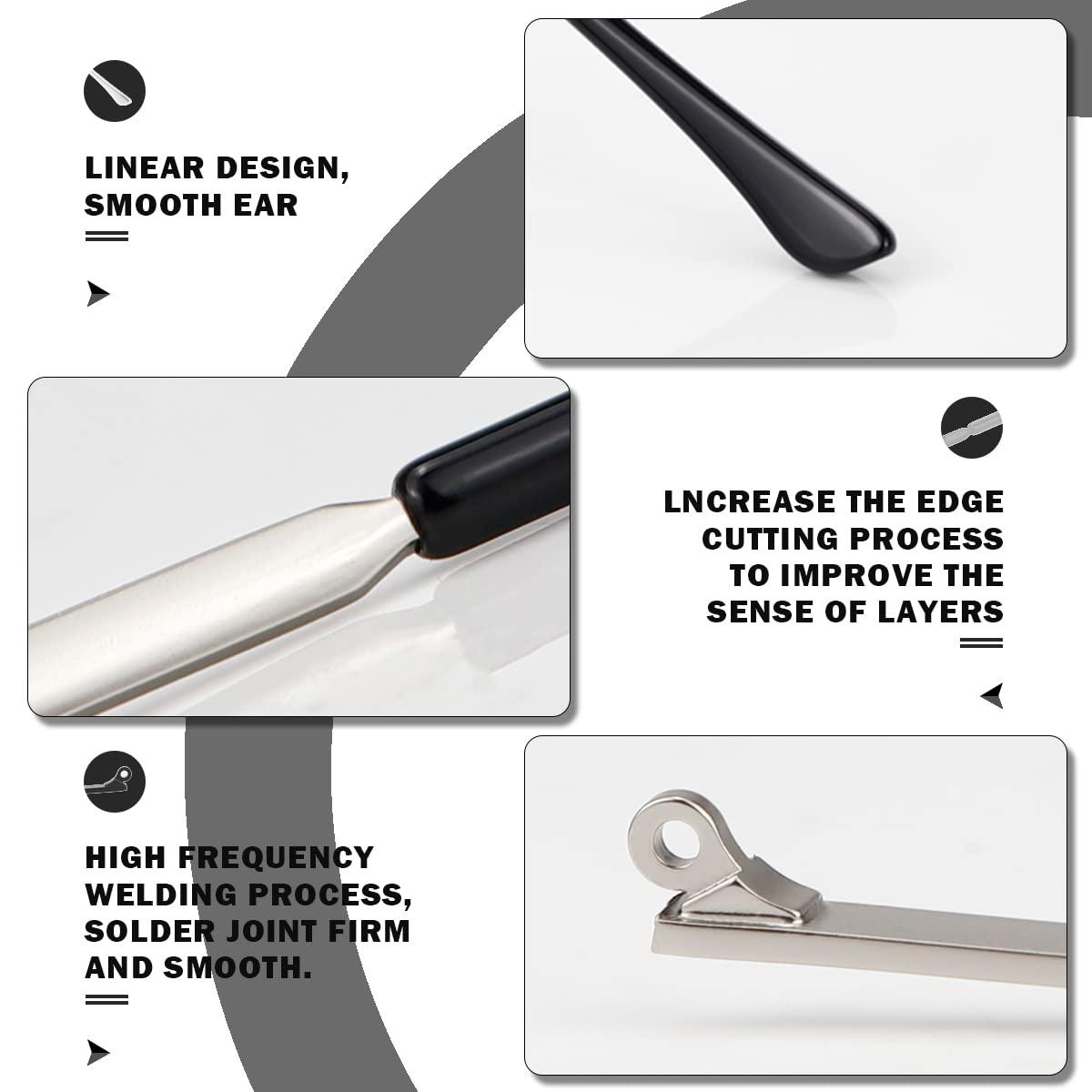 LNQ LUNIQI 1 Pair Metal Eyeglass Replacement Arm, Eyewear Frame Temple Replacement Universal Sunglasses Arm Legs Replacement for Thin Metal Glasses, SunglassesSilver