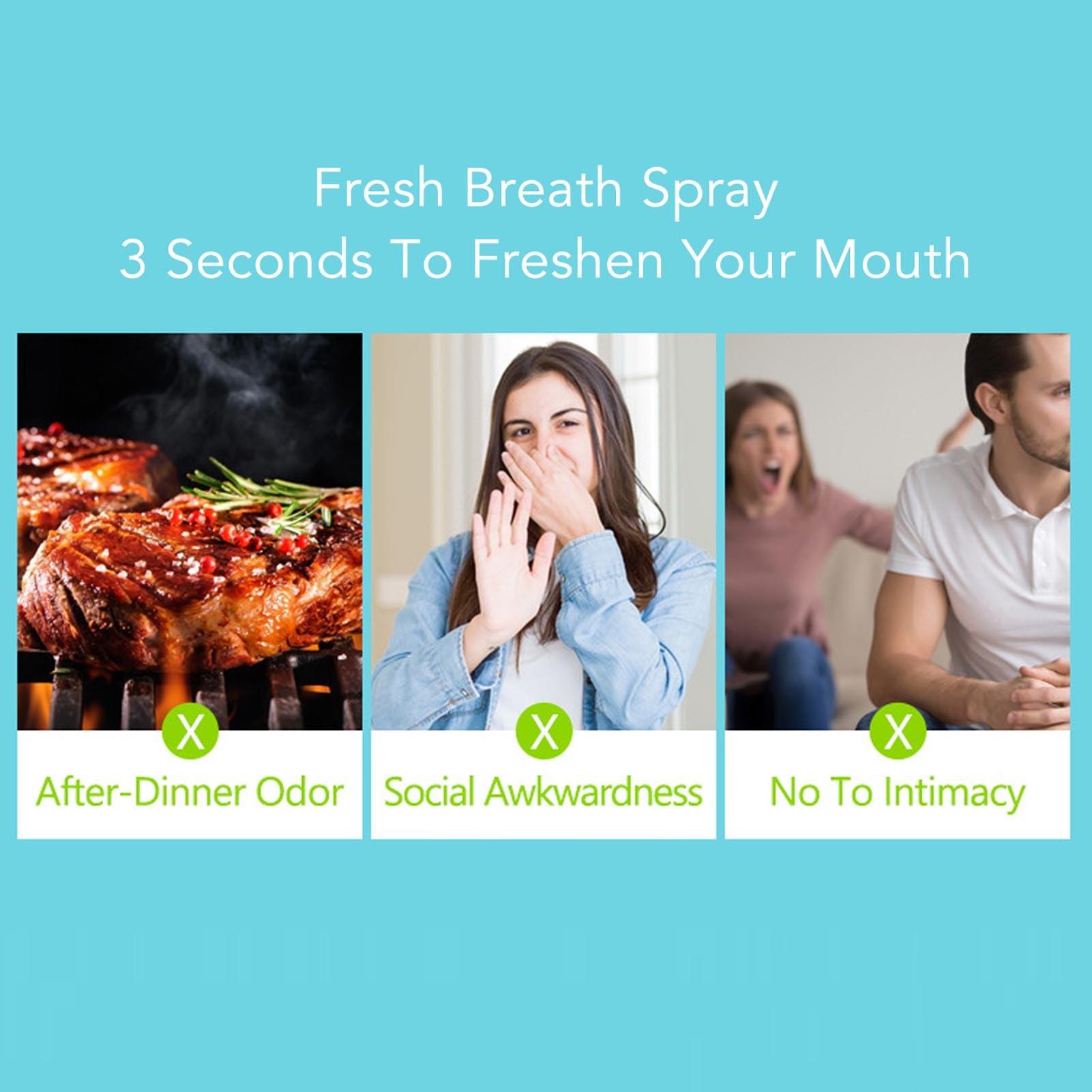 YUSHANCHENG Mouth Spray Oral Spray Bad Breath Treatment Relieve Dry Mouth Long Lasting Mint Freshener 20ml Pocket Size