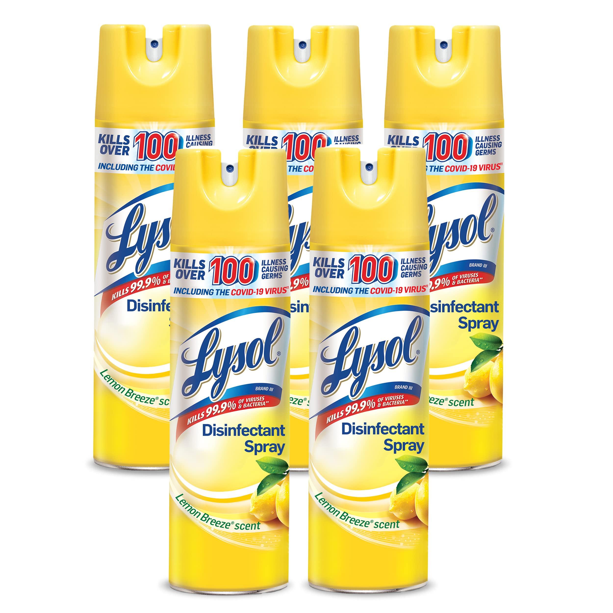 Lysol LYSOL Disinfectant Spray - Lemon Breeze, 19 Oz (Pack of 5)