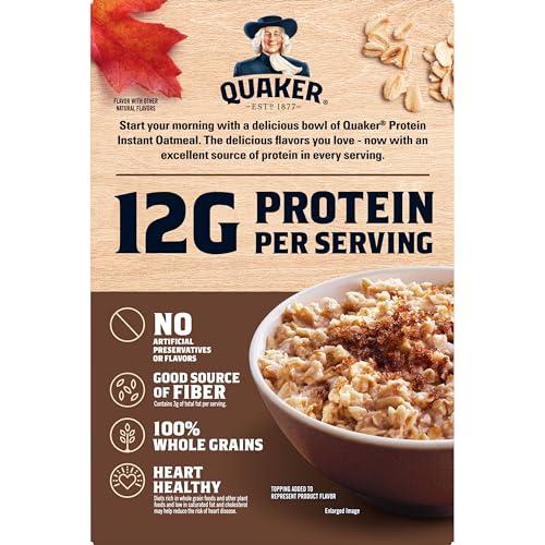Quaker Quaker Instant Oatmeal, Protein Maple Brown Sugar, 10g Protein, 12.6 oz - Pack of 6