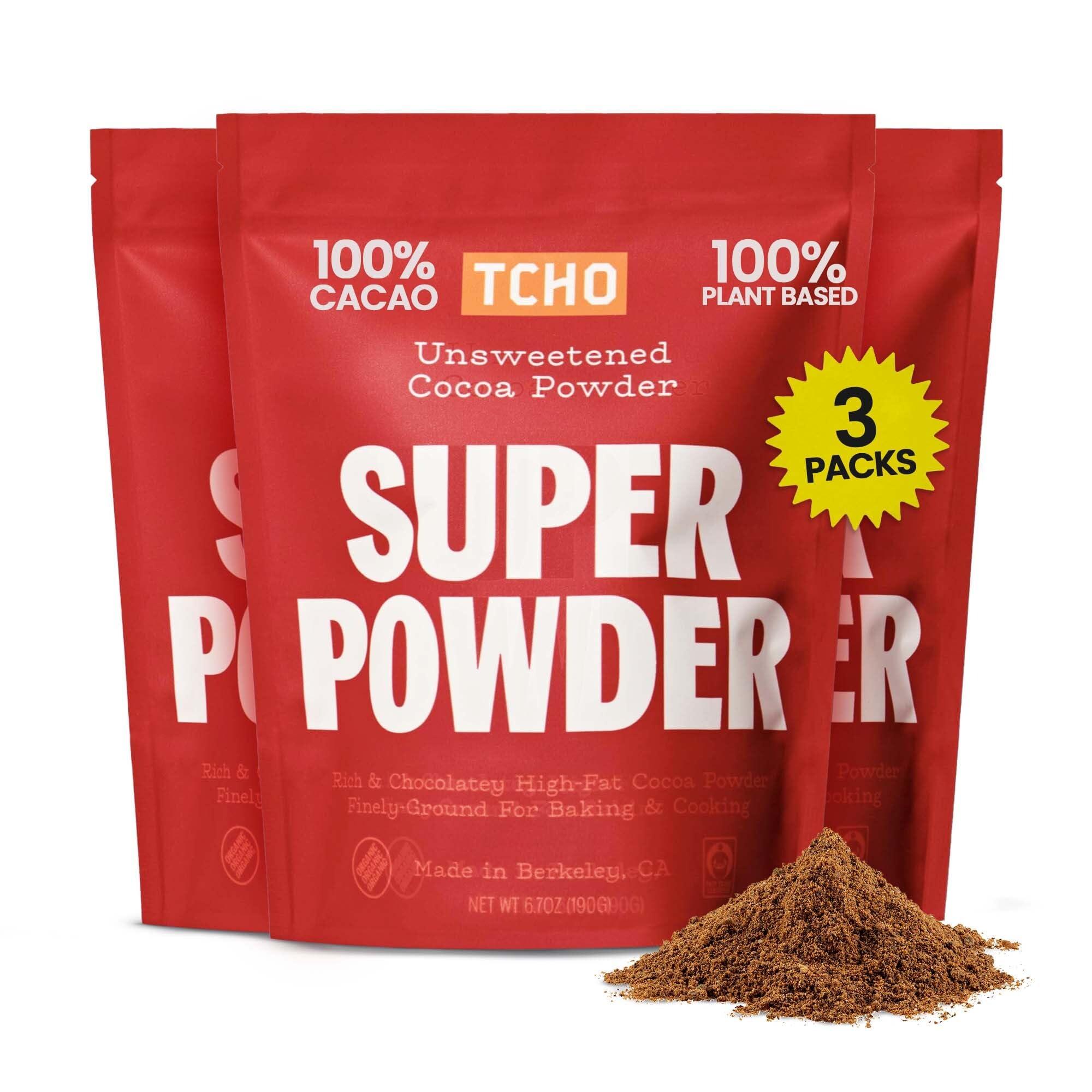 TCHO TCHO Cocoa Powder unsweetened (3 Pack) 100% Plant Based, Organic Cocoa Powder, Vegan, Kosher, Non-GMO, Non-Dairy, Unsweetened Cocoa Powder | 6.7oz Each - 3 Pack