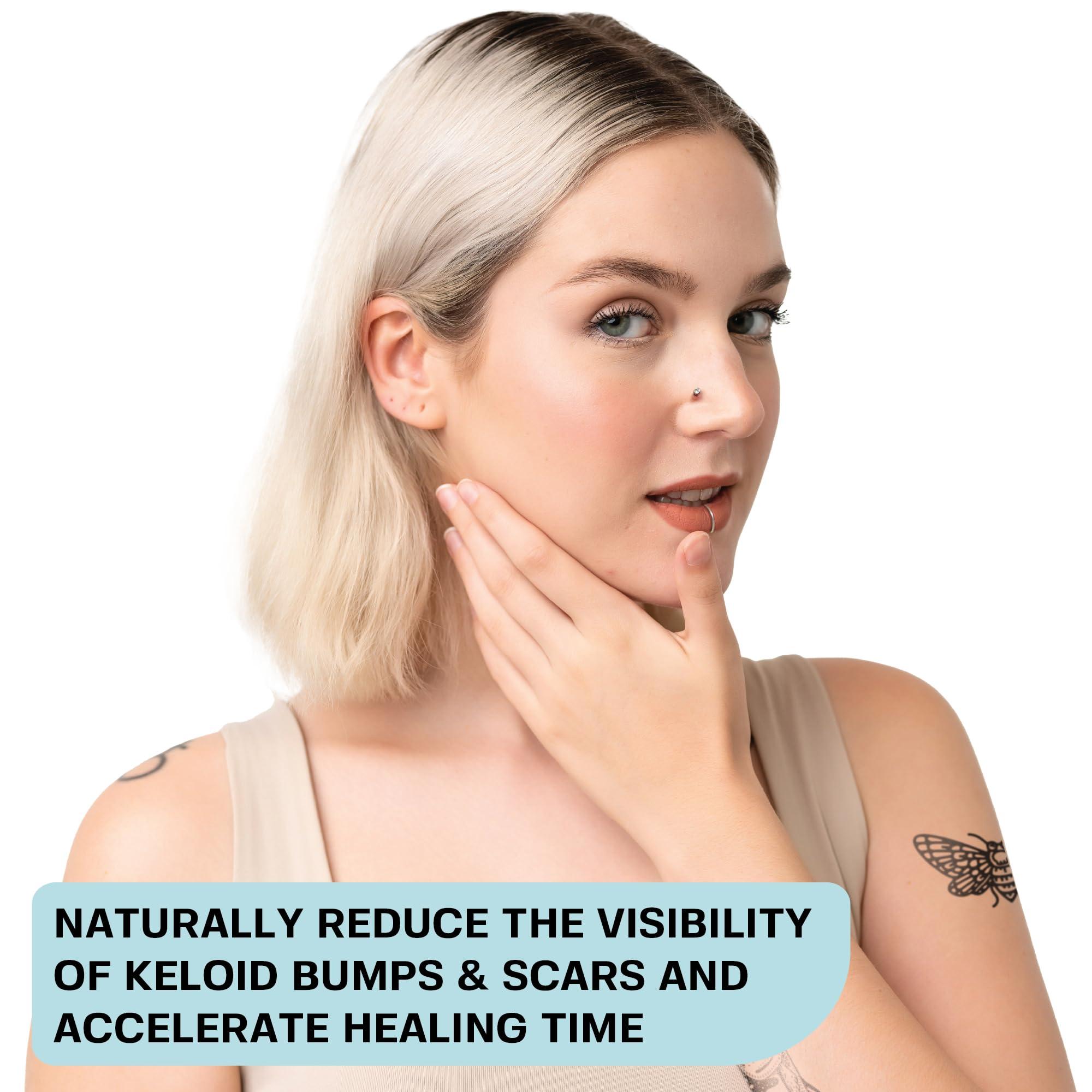 BASE LABORATORIES BASE LABORATORIES Keloid Bump Removal Gel | Natural Piercing Bump Treatment & Keloid Scar Gel | Keloid Scar Removal for All Scars, Keloids & Piercing Bumps | Soothing Piercing Aftercare Gel | 2 Pack