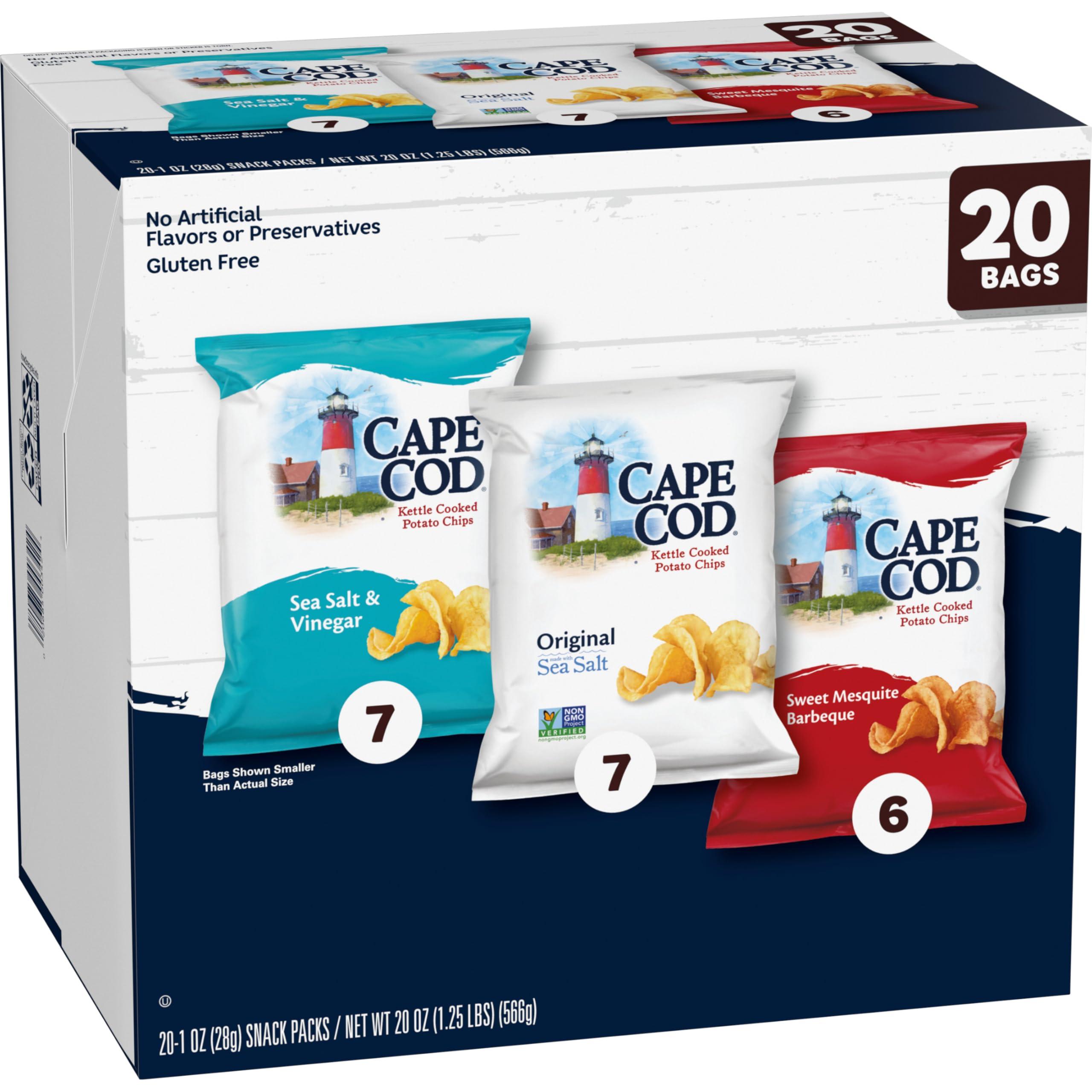 Cape Cod Cape Cod Potato Chips Variety Pack, 1 Oz, (Pack of 20)