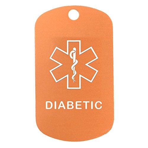 Goods For Giving Custom 2 Pack - Diabetic Medical Alert ID Necklaces with Copper Custom Tags, Purple Silencers, and 30'' USA Chains