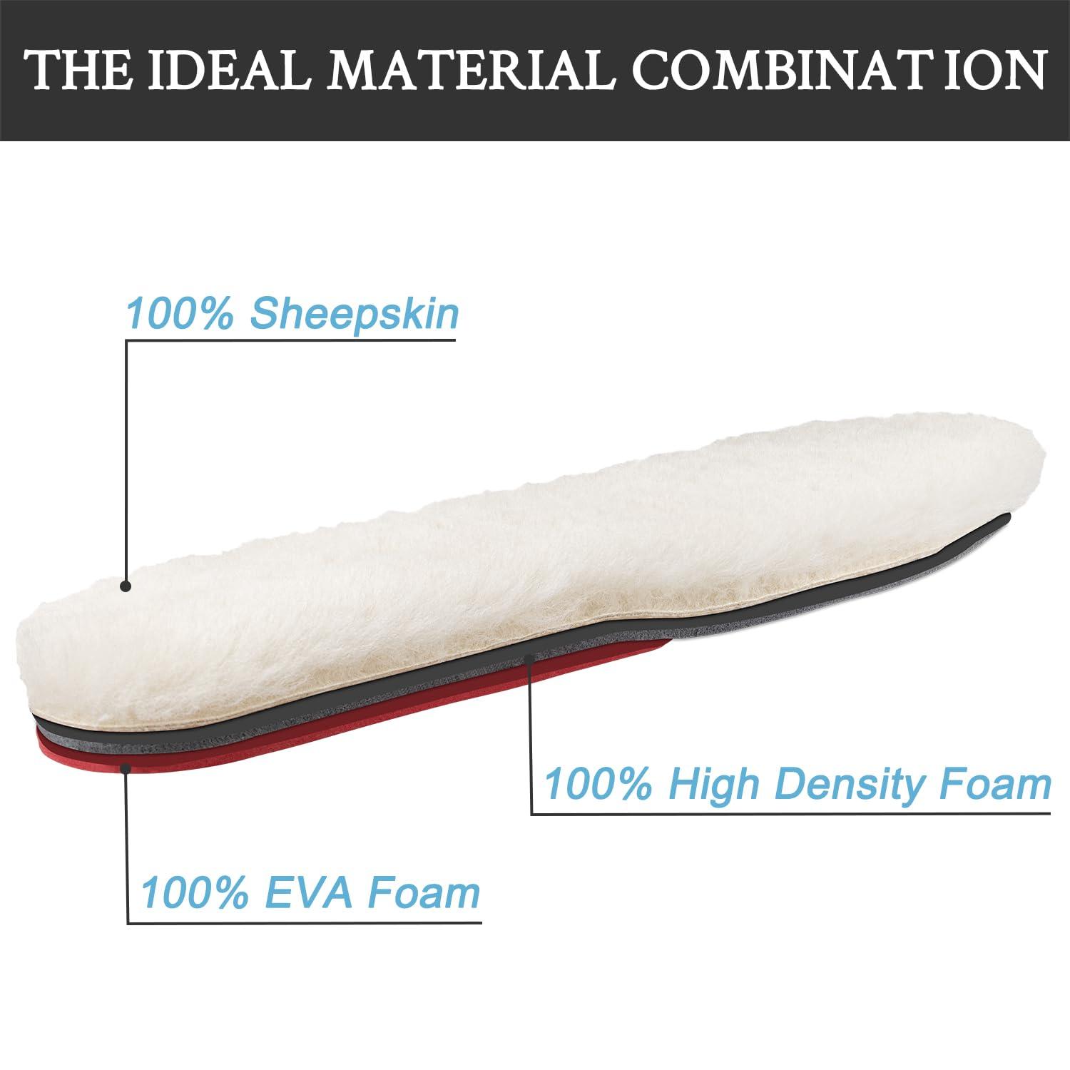Endoto Endoto Replacement Insoles for UGG Men Slipper and Boot Shoes, Sheepskin Insole Inserts for Foot Warm(Size:Men8-EU41)