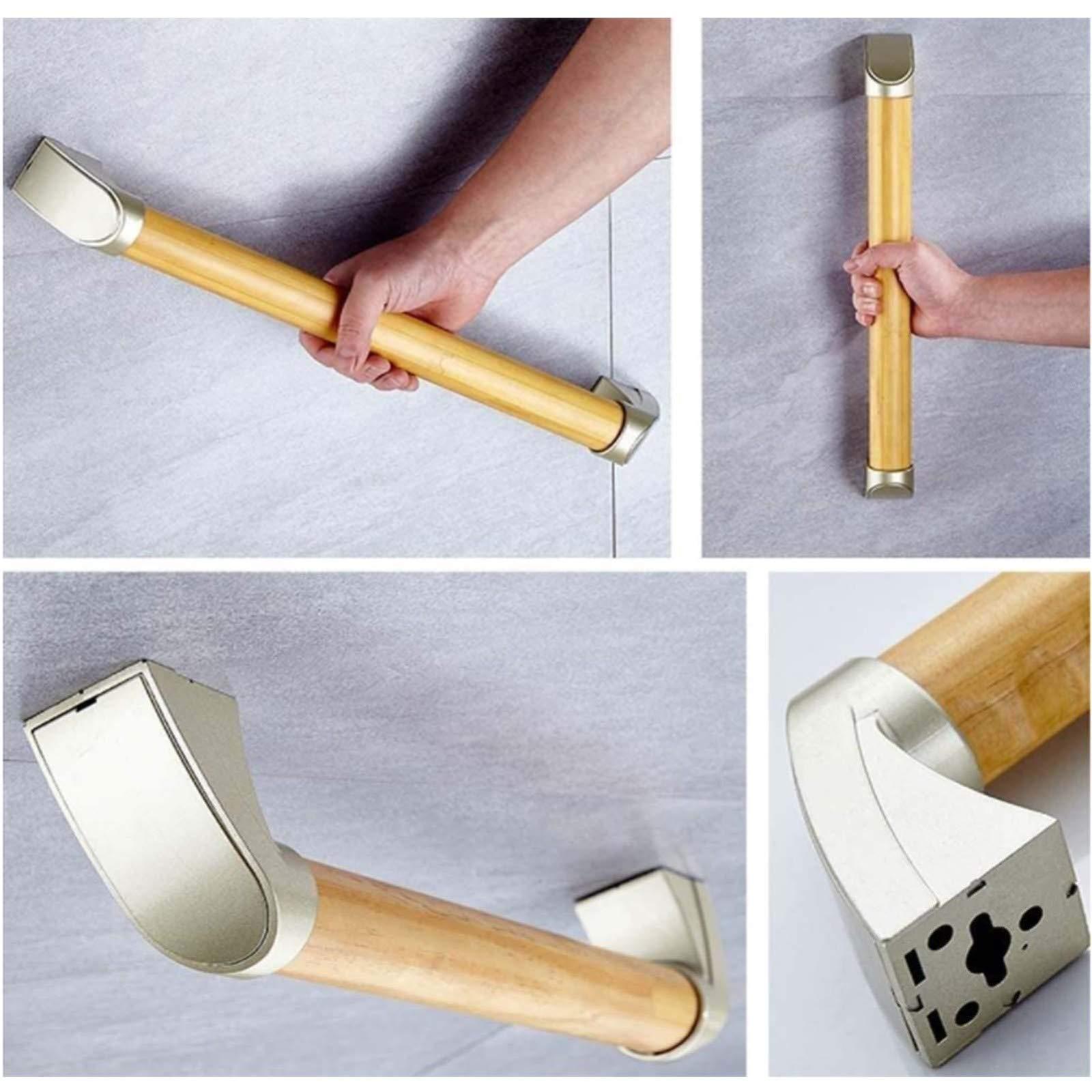 WeBert Bathroom Grab Rails,Grab Bars, Handicap Grab Bars for Shower Sturdy Wood Grab Rail Shower Safety Handle for Bathtub, Shower, Toilet, Come with Mounted Screws - Elderly, Injury, DisabilityRed Wood Colo