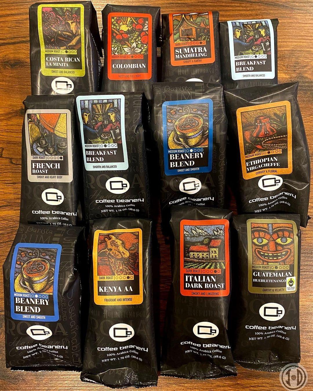 Coffee Beanery Colombian Specialty Coffee | 1 bag - 1.75oz Try Me Size Coffee Sampler | Medium Roast