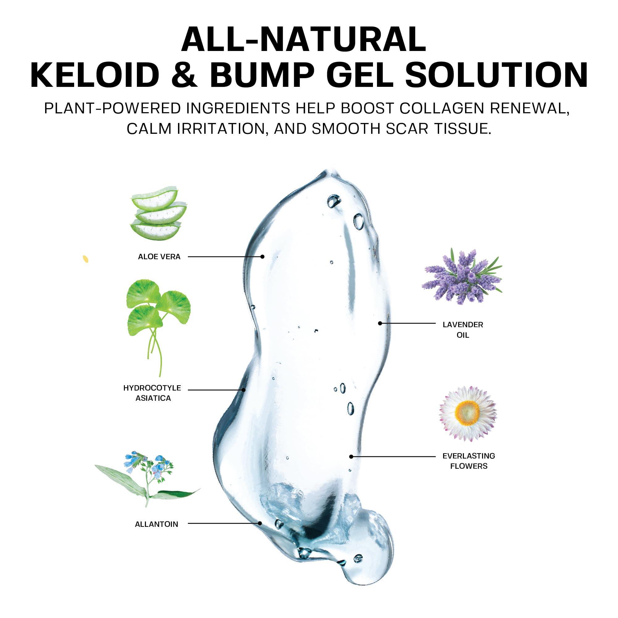 BASE LABORATORIES BASE LABORATORIES Keloid Bump Removal Gel | Natural Piercing Bump Treatment & Keloid Scar Gel | Keloid Scar Removal for All Scars, Keloids & Piercing Bumps | Soothing Piercing Aftercare Gel | 2 Pack