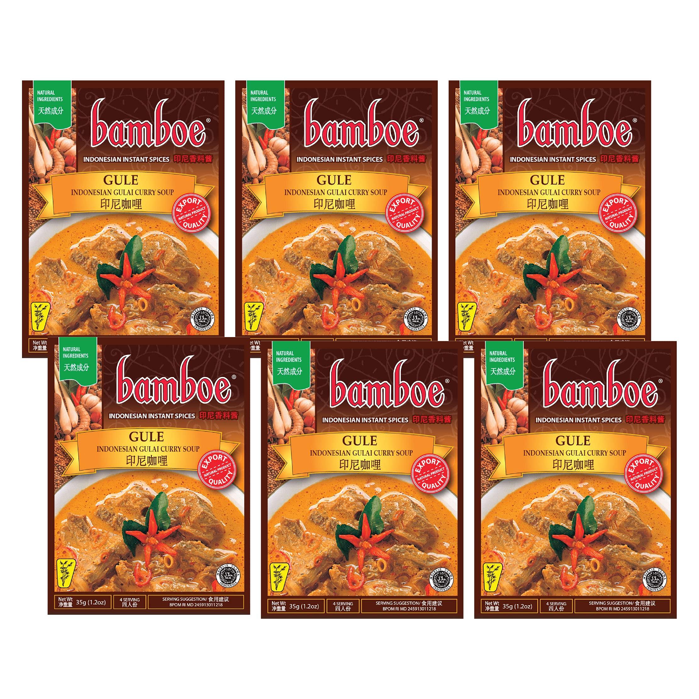 Bamboe Gule - Indonesian Gulai Curry Soup - Instant Seasoning - 6 x 35 g / 1.2 oz - Product of Indonesia