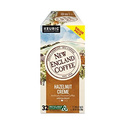 New England Coffee New England Coffee Hazelnut Crme Medium-Roast Single Serve Coffee Pods, 32 ct. Box (Pack of 1)