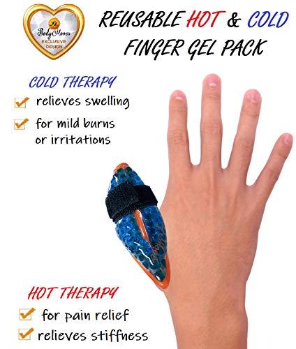 BodyMoves BodyMoves New Thumb Splint Brace Plus Finger Hot and Cold Gel Pack- tenosynovitis, Tendonitis, Trigger Thumb spica,Carpal Tunnel, CMC Adjustable wrist and Reversible Left Right Hand (Midnight Black)