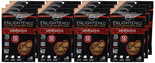 Enlightened Bada Bean Bada Boom - Plant-Based Protein, Gluten Free, Vegan, Crunchy Roasted Broad (Fava) Bean Snacks, 110 Calories per Serving, Sweet Sriracha, 4.5 Ounce (Pack of 6)