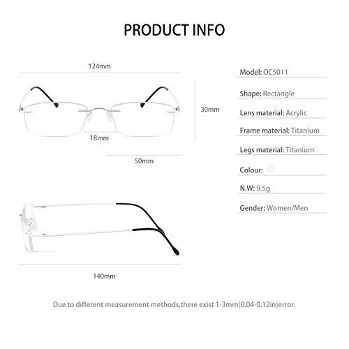 OCCI CHIARI OCCI CHIARI Reading Glasses 1.0 For Women Men Eye Reader with Titanium Frameless Durable Spring Hinge 1.0 1.5 2.0 2.5 3.0 3.5 1.25 1.75 2.25 2.75