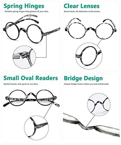 Eyekepper Eyekepper Round Reading Glasses a Little Large than Vintage Professor Oval Readers (Black-White Tortoise,+1.75)